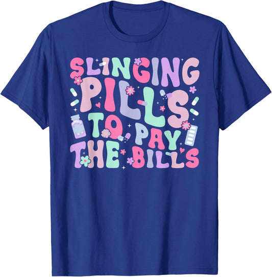 Medication Aide Med Aide Groovy Medication Aides T-Shirt - T-Shirt | Royal
