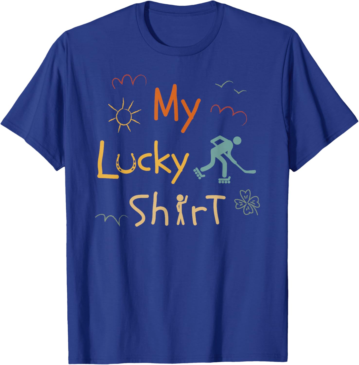 Inline-Hockey Skating Skater Hockey Vintage Roller Hockey T-Shirt - T-Shirt | Royal