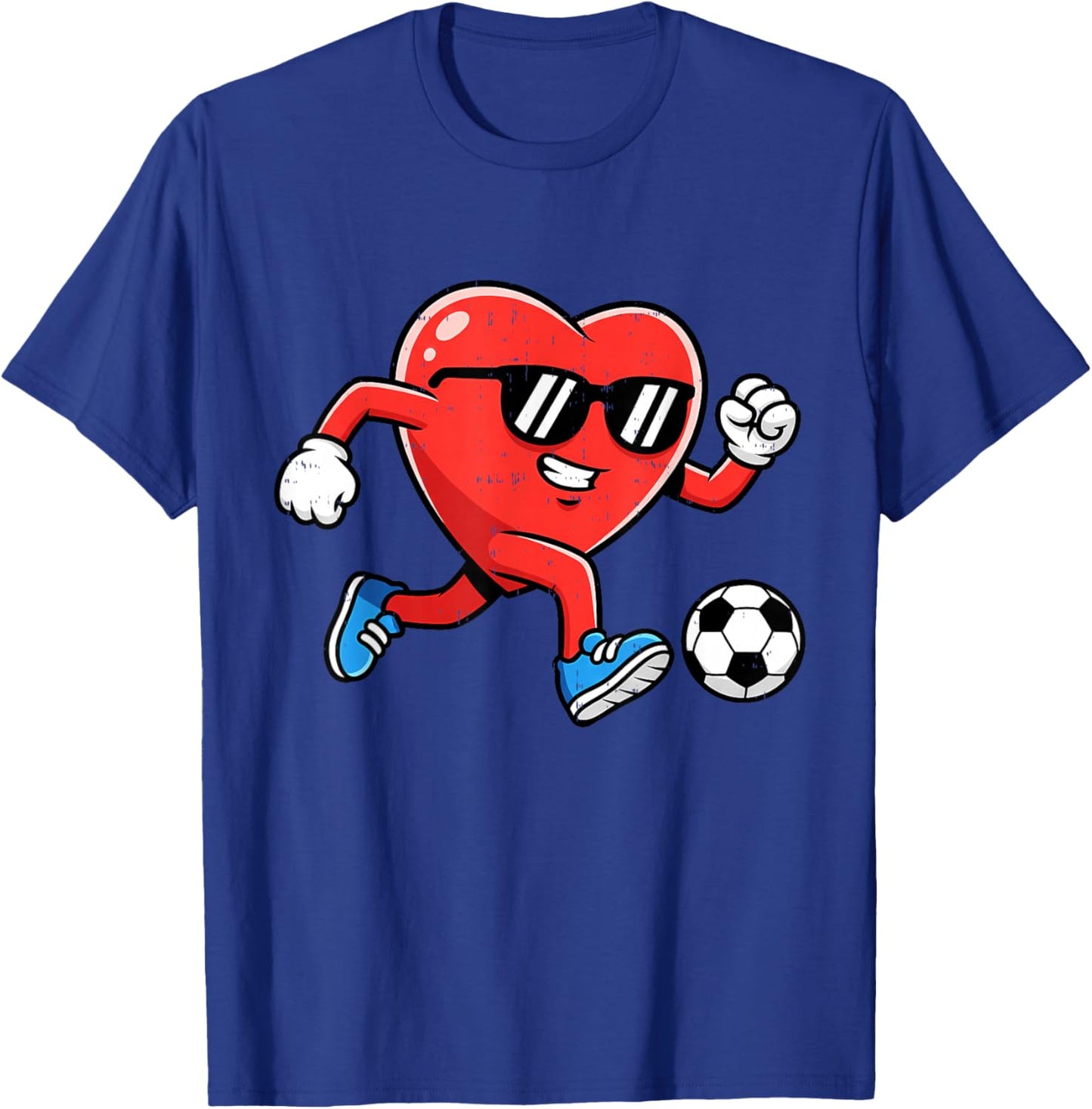 Heart Play Soccer Valentines Day for Teens Boys Girls Kids T-Shirt - T-Shirt | Royal