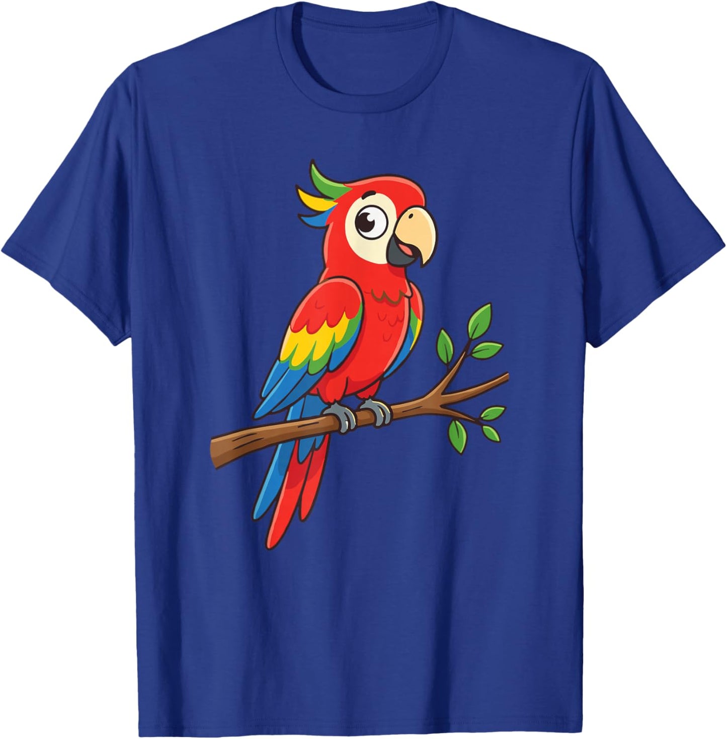 Colorful Cartoon Parrot Macaw Tropical Jungle Bird T-Shirt - T-Shirt | Royal