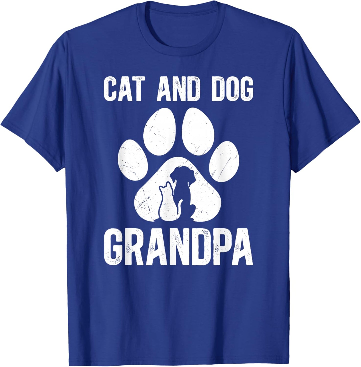 Cat and Dog Grandpa Proud Dog and Cat Owner T-Shirt - T-Shirt | Royal