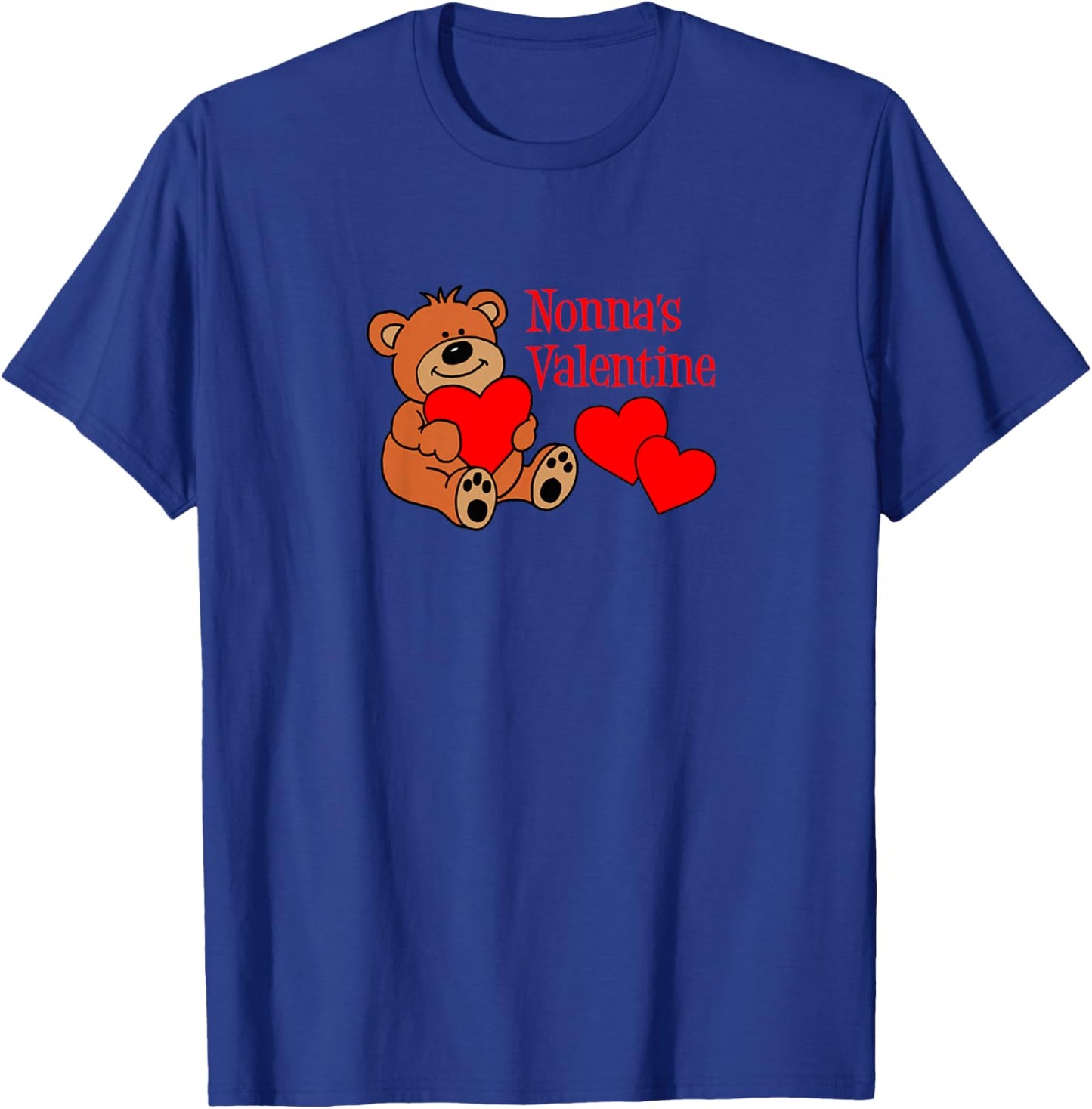 Nonna is My Valentine Italian Grandchild Bear Heart Cute T-Shirt - T-Shirt | Royal
