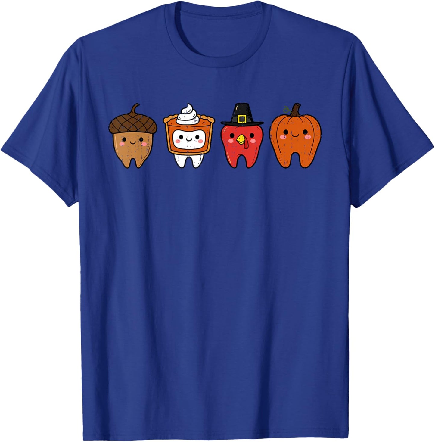 Cute Teeth Turkey Tooth Dental Squad Thanksgiving Fall T-Shirt - T-Shirt | Royal