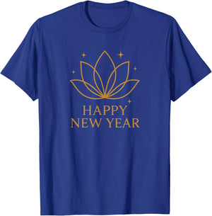 New Beginnings Lotus Line Art T-Shirt - T-Shirt | Royal