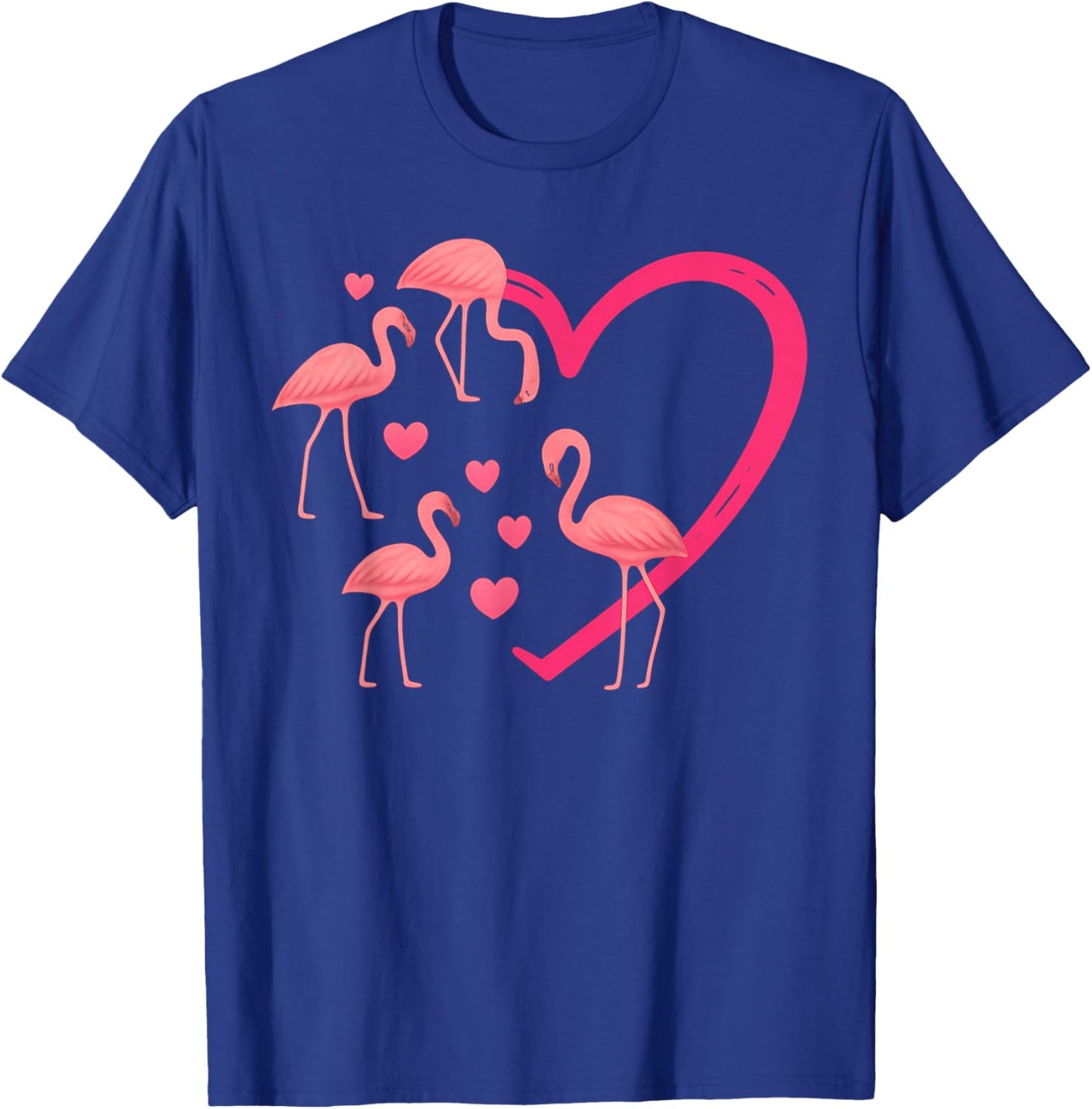 Love Cute Valentine's 2026 Bird Flamingo T-Shirt - T-Shirt | Royal