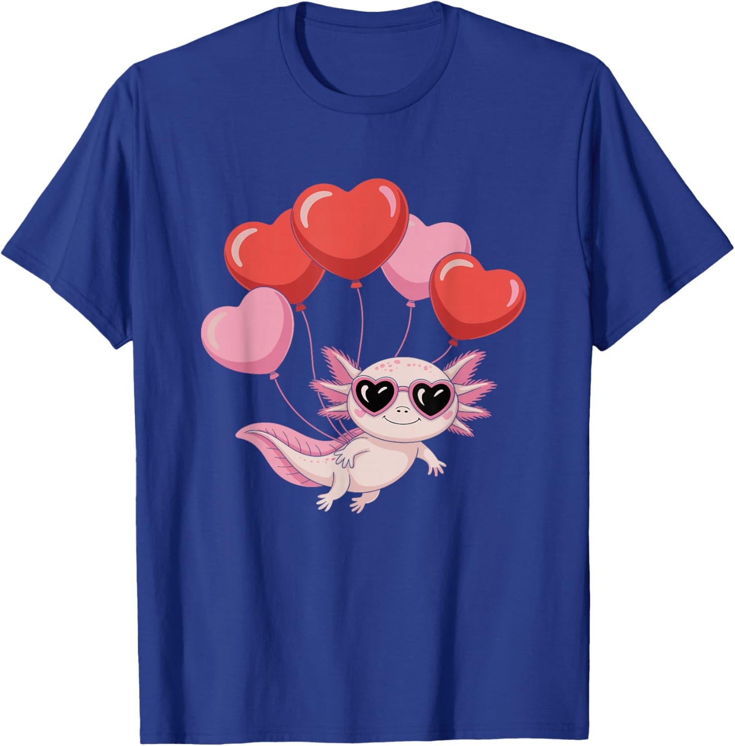 Axolotl Heart Balloons Axolotl Valentines Day Girls Women T-Shirt - T-Shirt | Royal