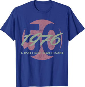 50th Birthday Man Woman 50 Years 1976 Funny Gift T-Shirt - T-Shirt | Royal