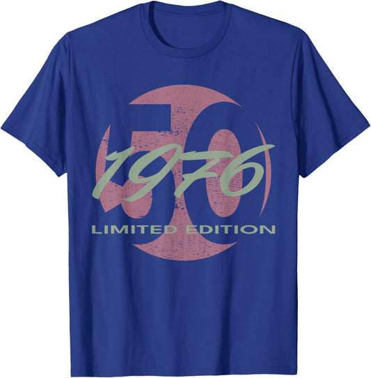 50th Birthday Man Woman 50 Years 1976 Funny Gift T-Shirt - T-Shirt | Royal