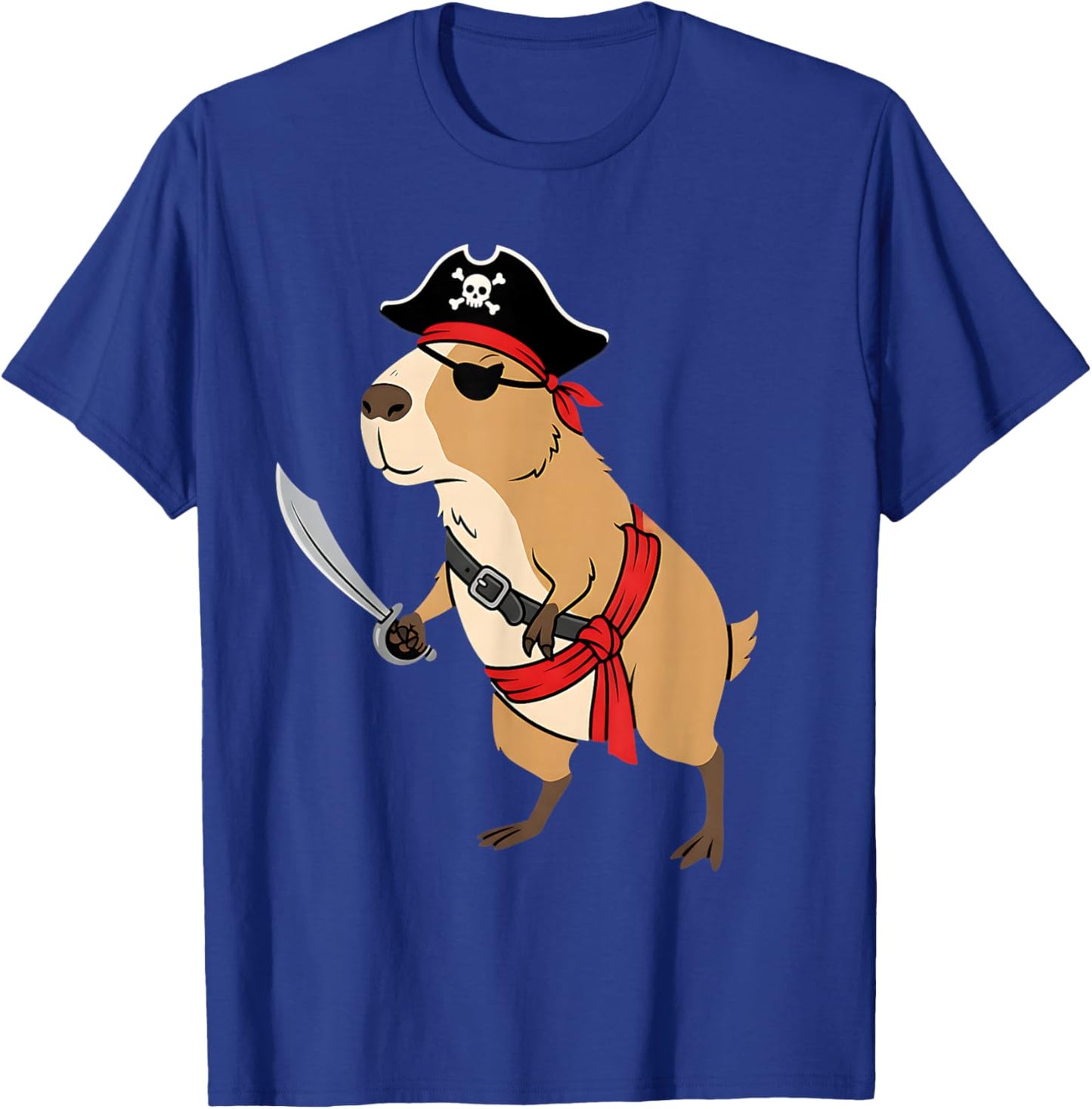 Pirate Capybara Toddler Boy Funny Kids Halloween Costume T-Shirt - T-Shirt | Royal