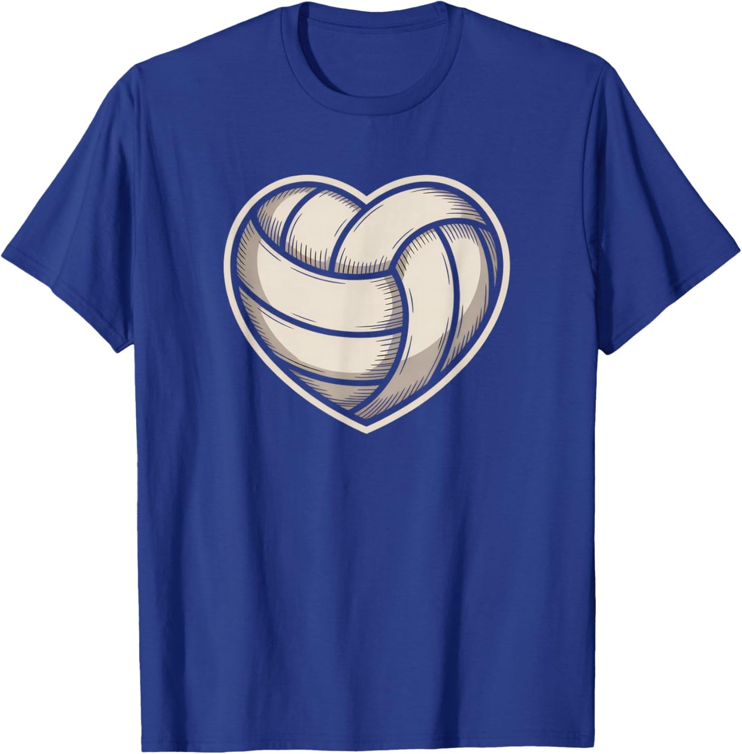 Volleyball red Heart Sports Fan Vball Player Valentine's Day T-Shirt - T-Shirt | Royal