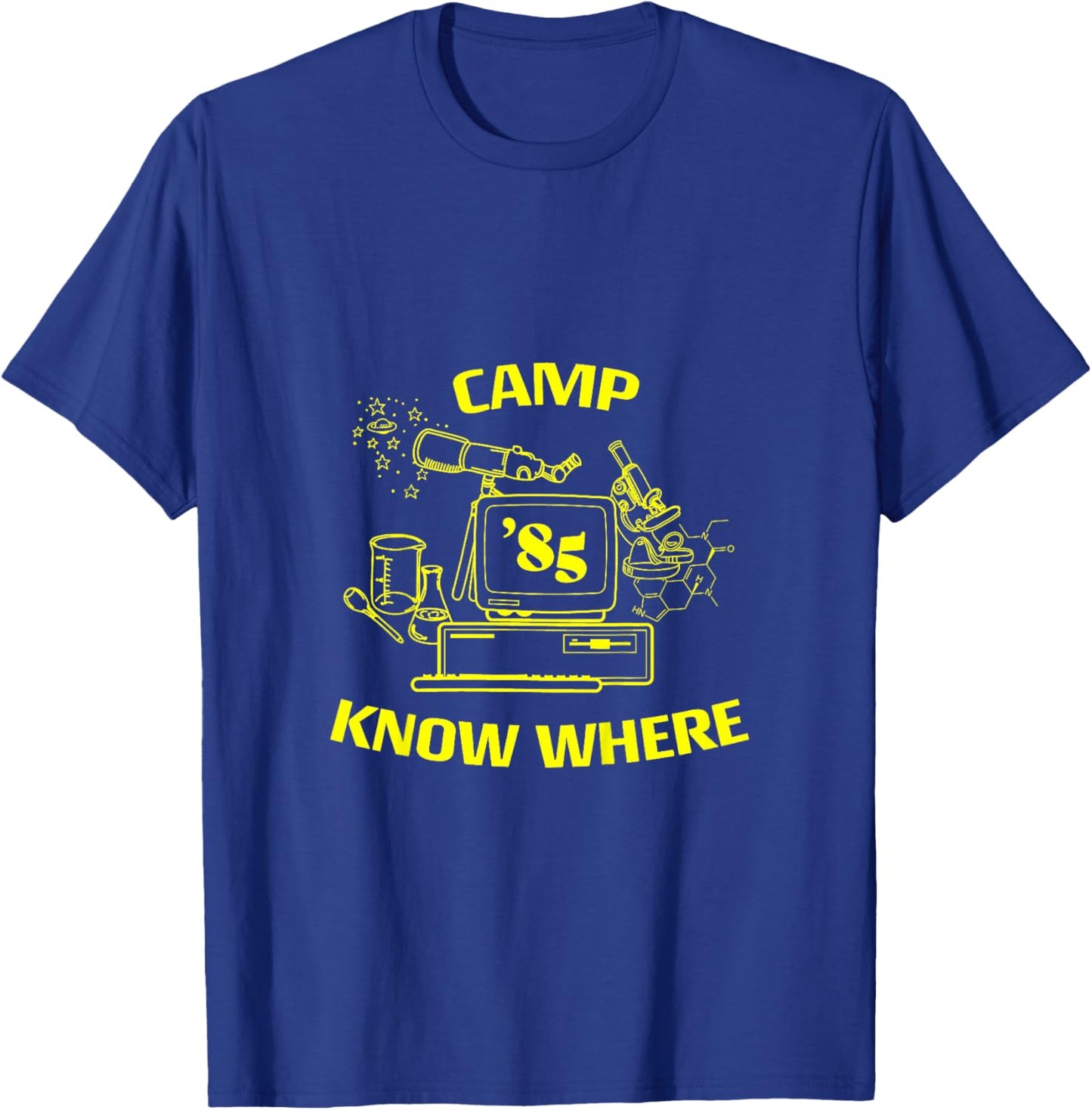 Netflix Stranger Things Camp Know Where 85 Logo T-Shirt - T-Shirt | Royal