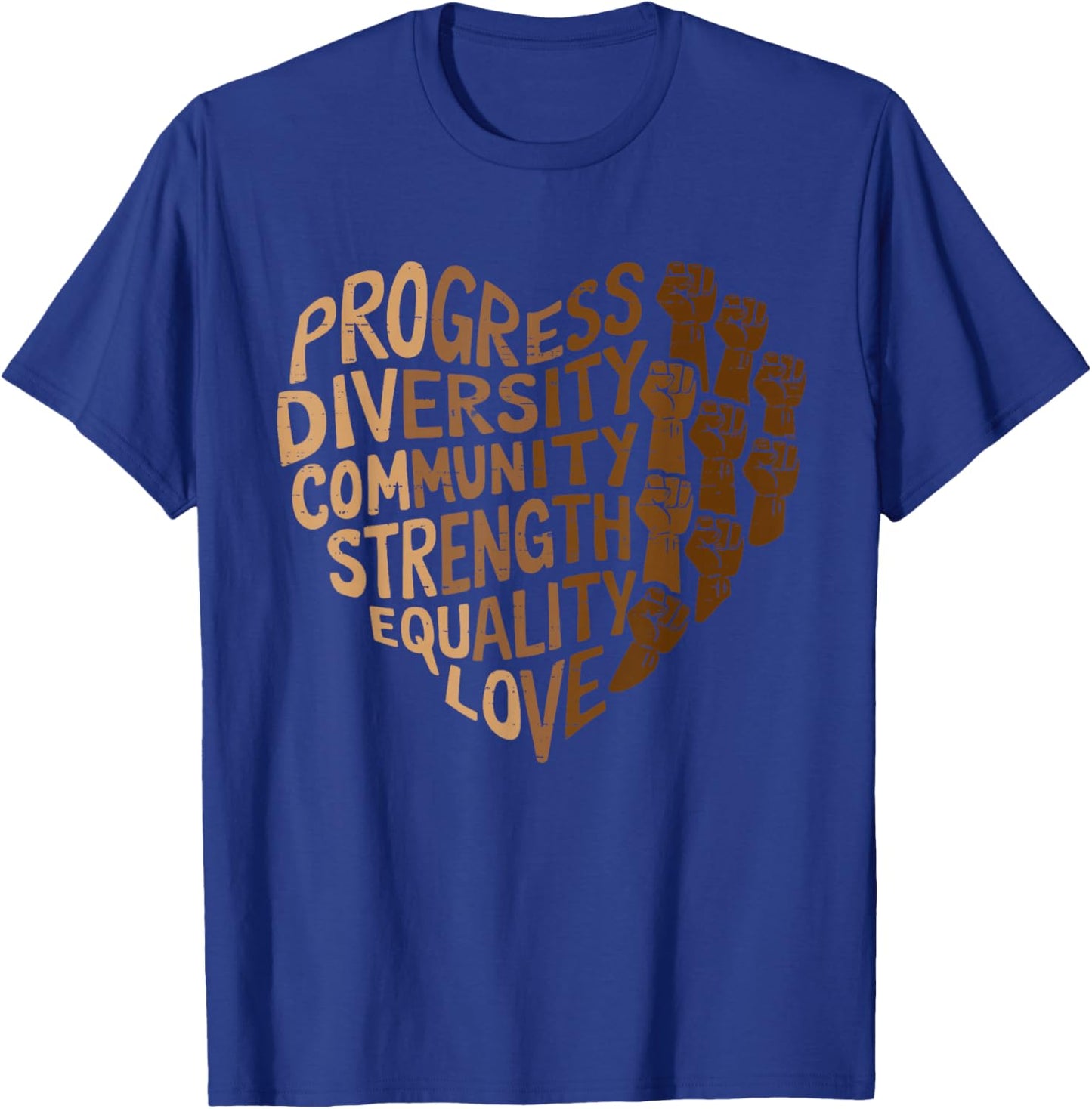 Progress Diversity Equity Black History Melanin Girls T-Shirt - T-Shirt | Royal