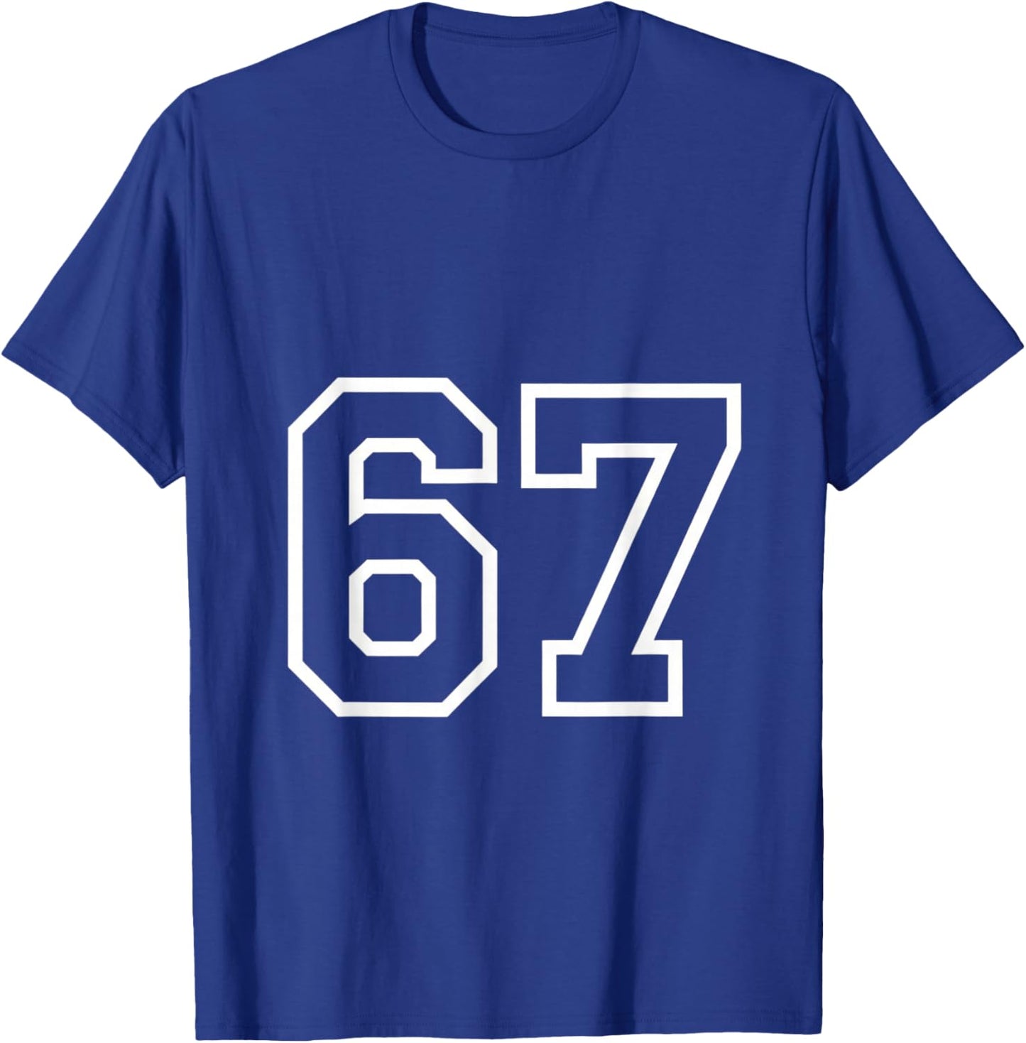 Number 67 Numbered Uniform Sports Jersey Team 67th Birthday T-Shirt - T-Shirt | Royal