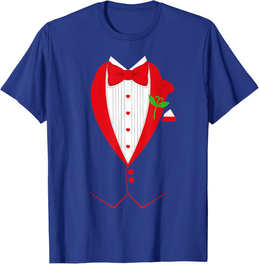 Funny Bow Tie Tuxedo Formal Party Valentines Day Costume T-Shirt - T-Shirt | Royal