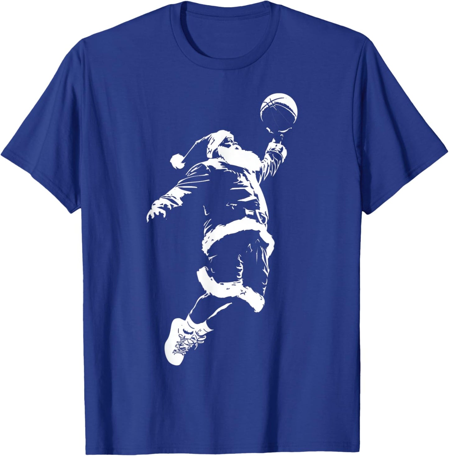 Santa Claus Slam Basketball Dunk Funny Christmas Holiday T-Shirt - T-Shirt | Royal