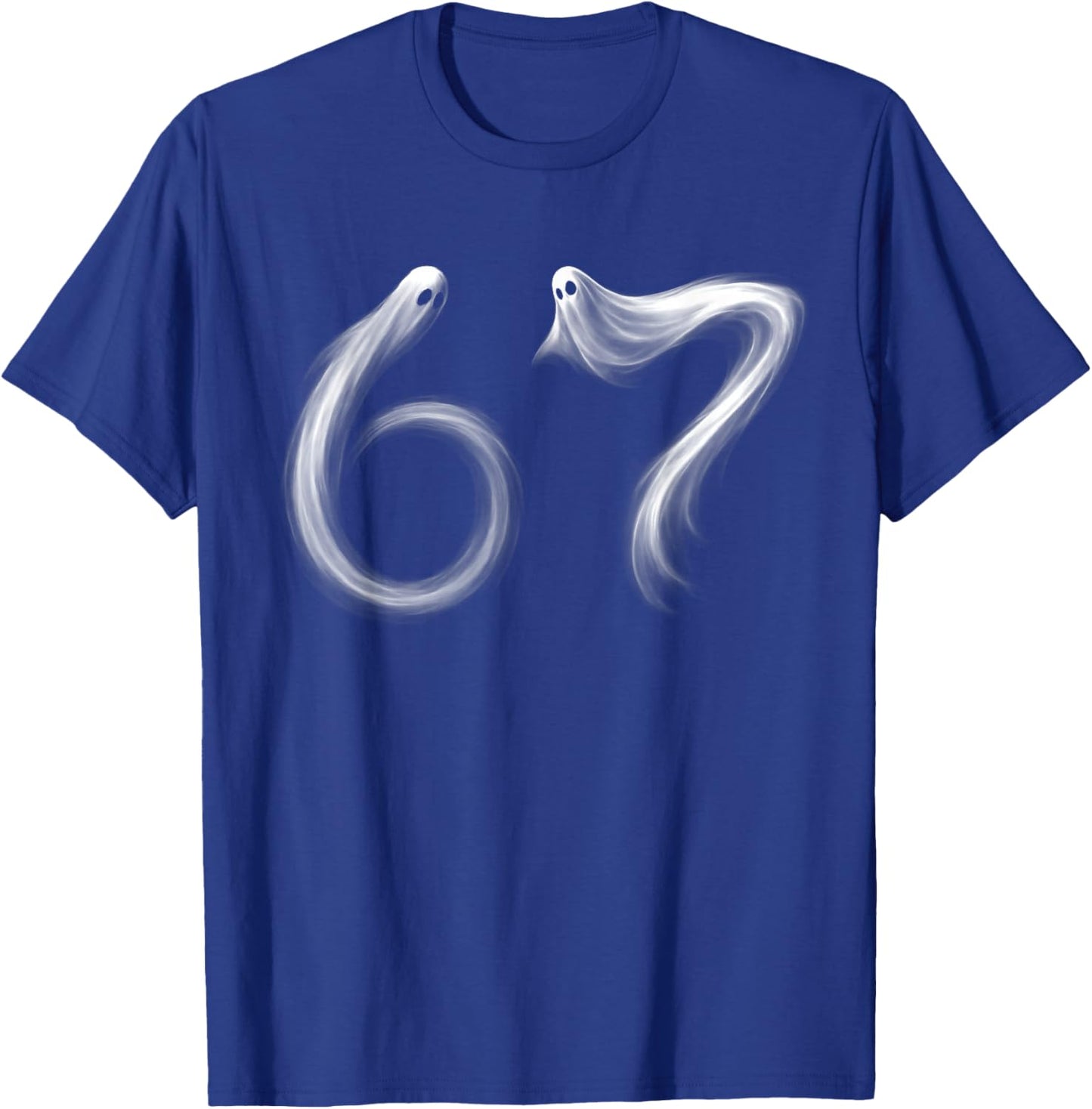 Funny Six Seven 6 7 Meme 67 Design Ghost Halloween Costume T-Shirt - T-Shirt | Royal