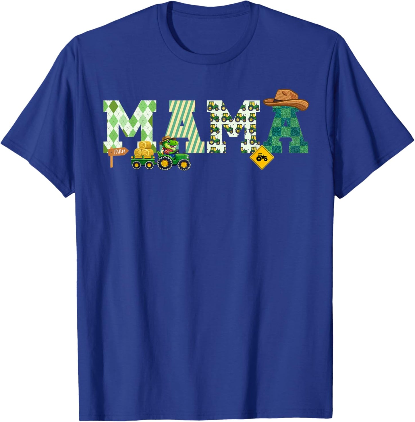 Farm Tractor Mama 1st Birthday Farmer T-Shirt - T-Shirt | Royal