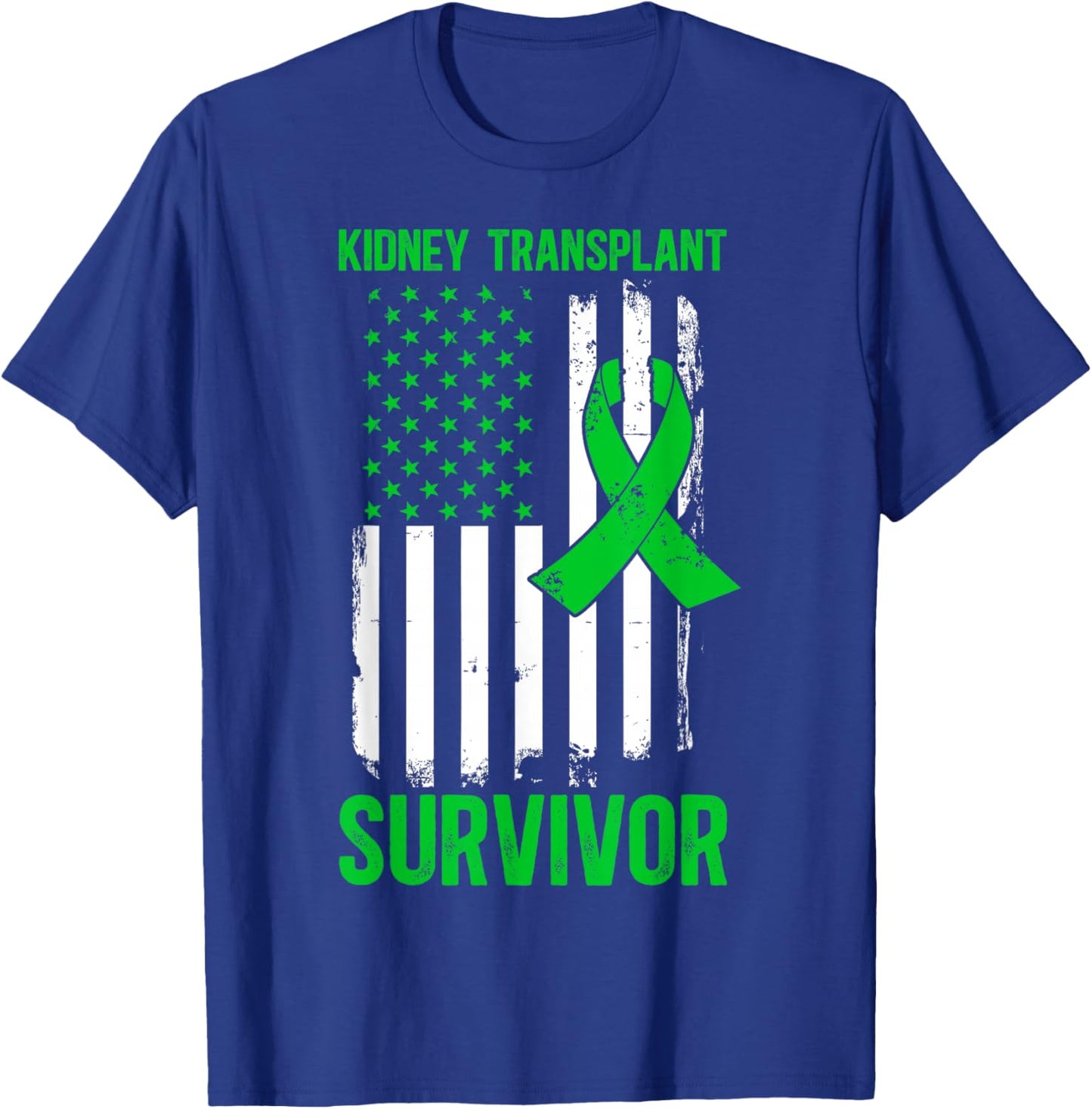 Kidney Transplant Survivor US Flag Kidney Recipient T-Shirt - T-Shirt | Royal