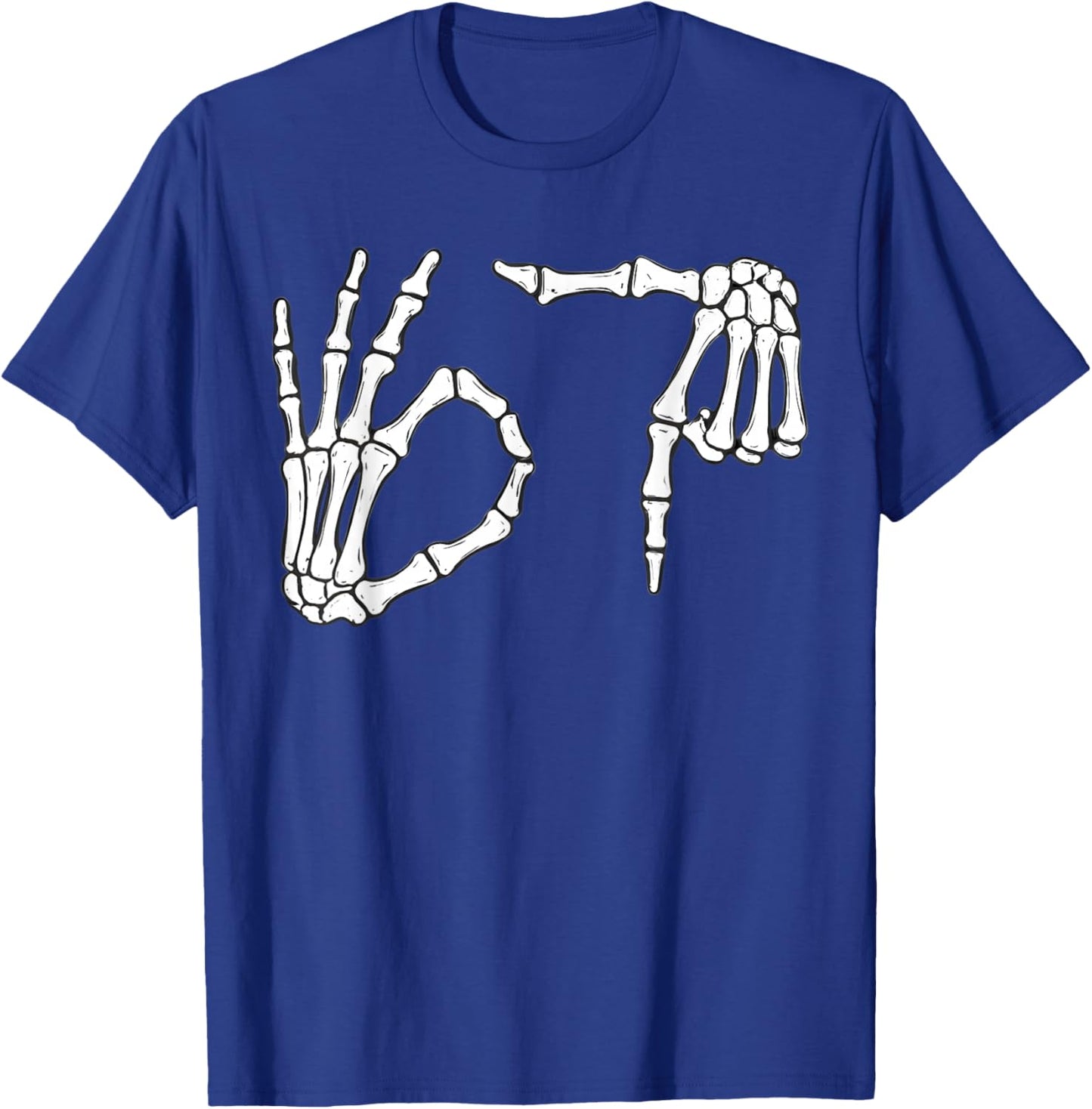 Funny Six Seven 6 7 Meme 67 Skeleton Hand Halloween Costume T-Shirt - T-Shirt | Royal