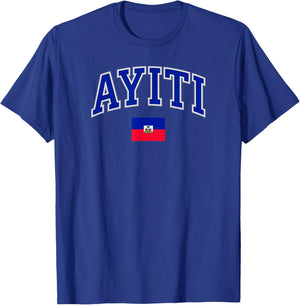 Haiti Ayiti Flag Design T-Shirt - T-Shirt | Royal