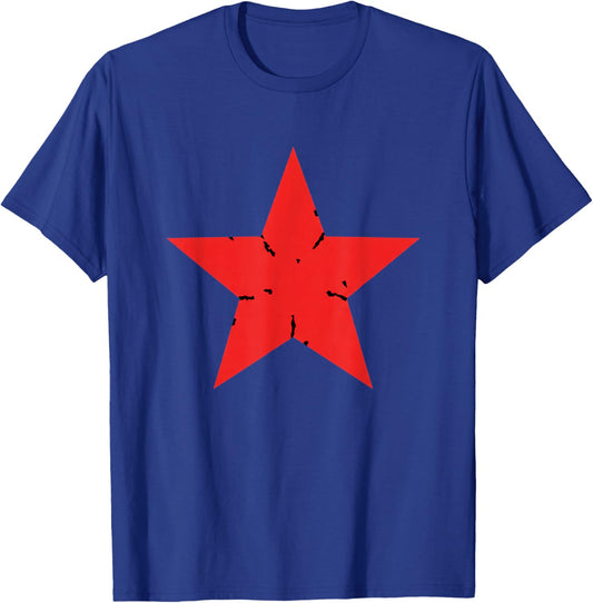 Red Distressed Star Vintage Nostalgia Retro Punk 80S 90S T-Shirt - T-Shirt | Royal