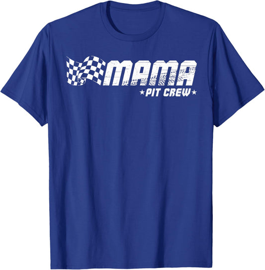 Mama Pit Crew Race Car Birthday Family Matching Pit Crew T-Shirt - T-Shirt | Royal