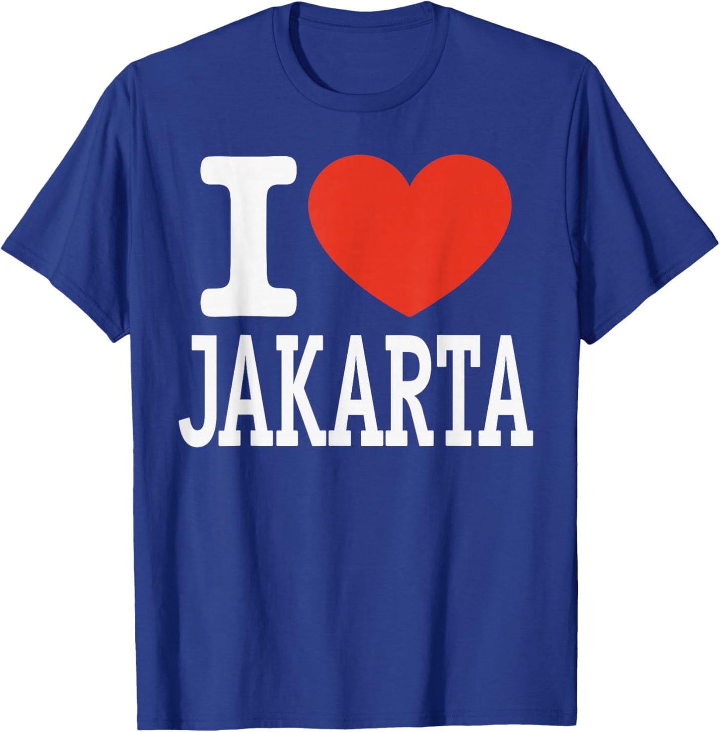 I Love Jakarta City Heart Graphic Souvenir Travel T-Shirt - T-Shirt | Royal