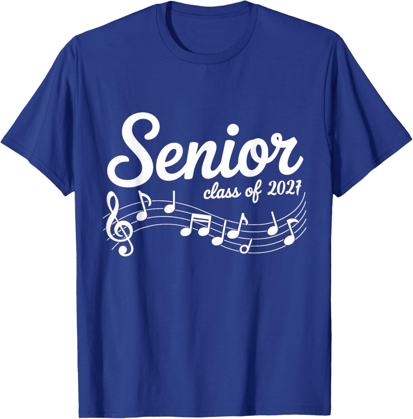 2027 Senior Choir Band Orchestra Class of 2027 Music Notes T-Shirt - T-Shirt | Royal