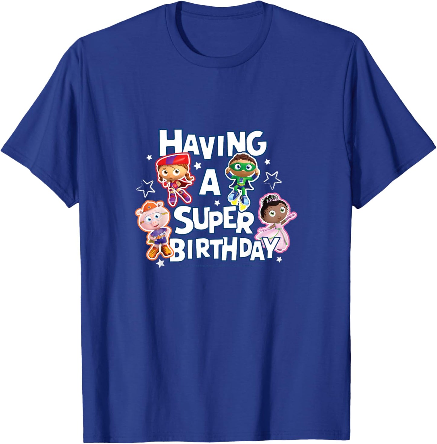 Kids Super Why - Having a Super Birthday T-Shirt - T-Shirt | Royal