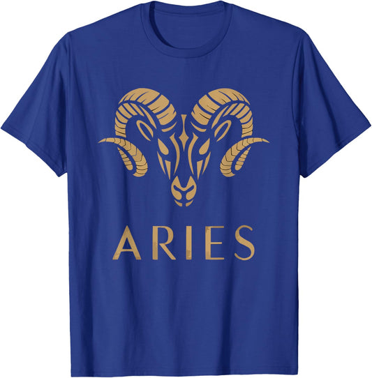 Zodiac Sign Aries Sign Constellation Birthday Horoscope T-Shirt - T-Shirt | Royal