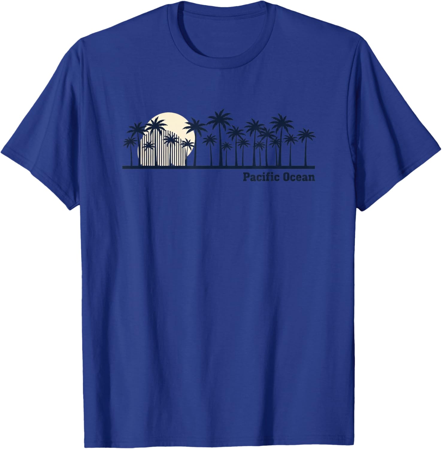 Pacific Ocean Palm Trees Retro Kids Surf Coast T-Shirt - T-Shirt | Royal