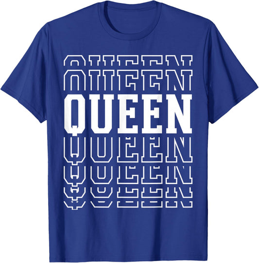 Queen Layered Text Costume Royalty Party T-Shirt - T-Shirt | Royal