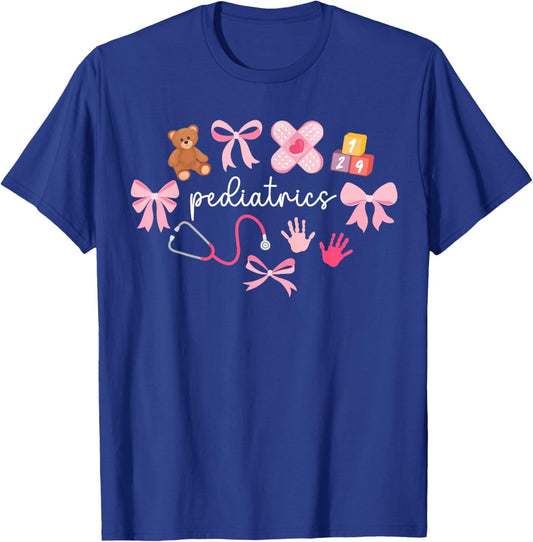 Pediatrics Coquette Pediatric Nurse Peds Nurse T-Shirt - T-Shirt | Royal