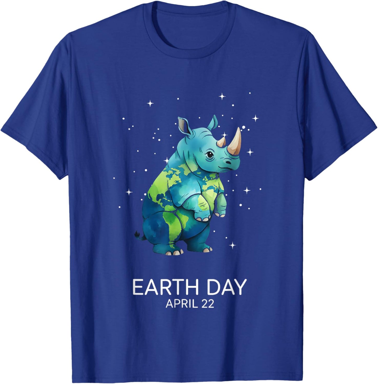 Earth Day 2026 Rhino Art T-Shirt - T-Shirt | Royal