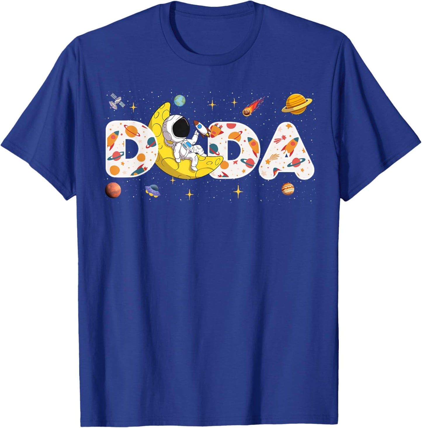 Astronaut Dada Space Birthday Planets Party Matching Family T-Shirt - T-Shirt | Royal
