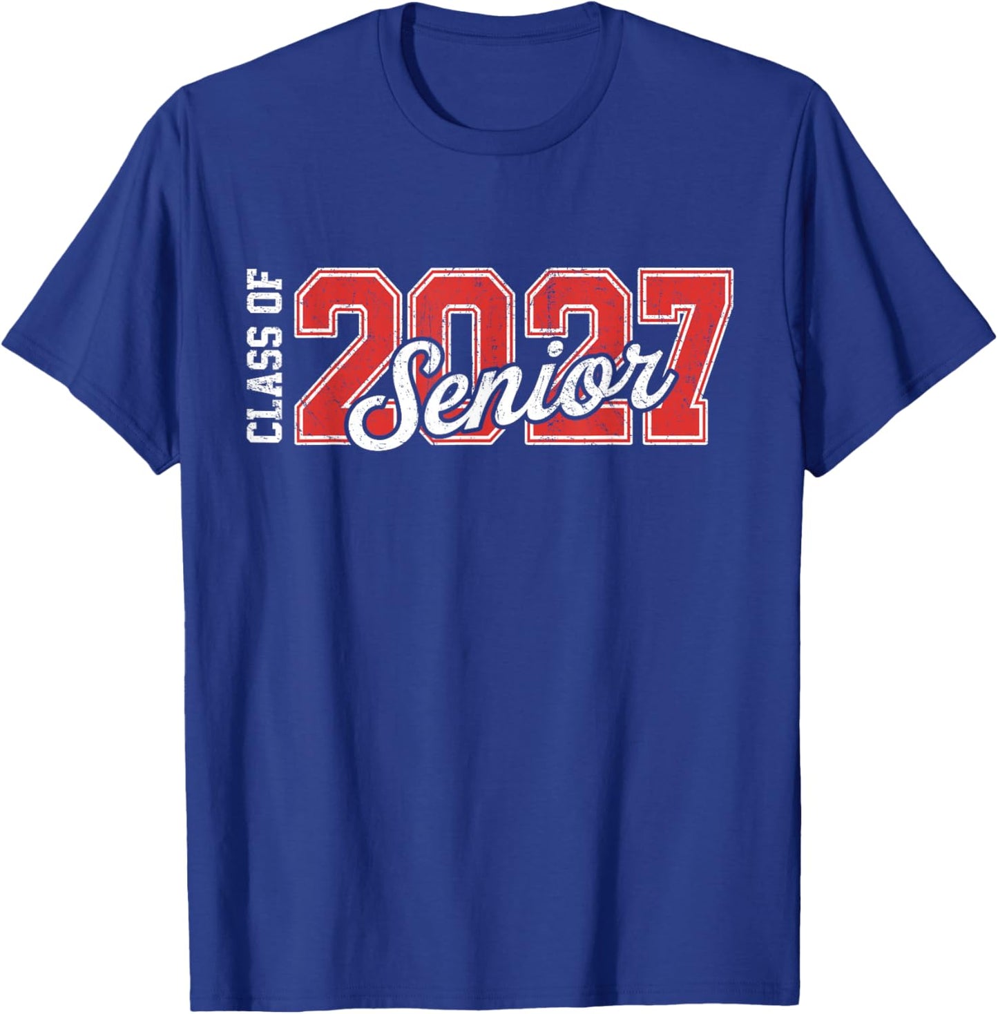 Senior 2027 Graduation Vintage Class of 2027 Grad Men Women T-Shirt - T-Shirt | Royal