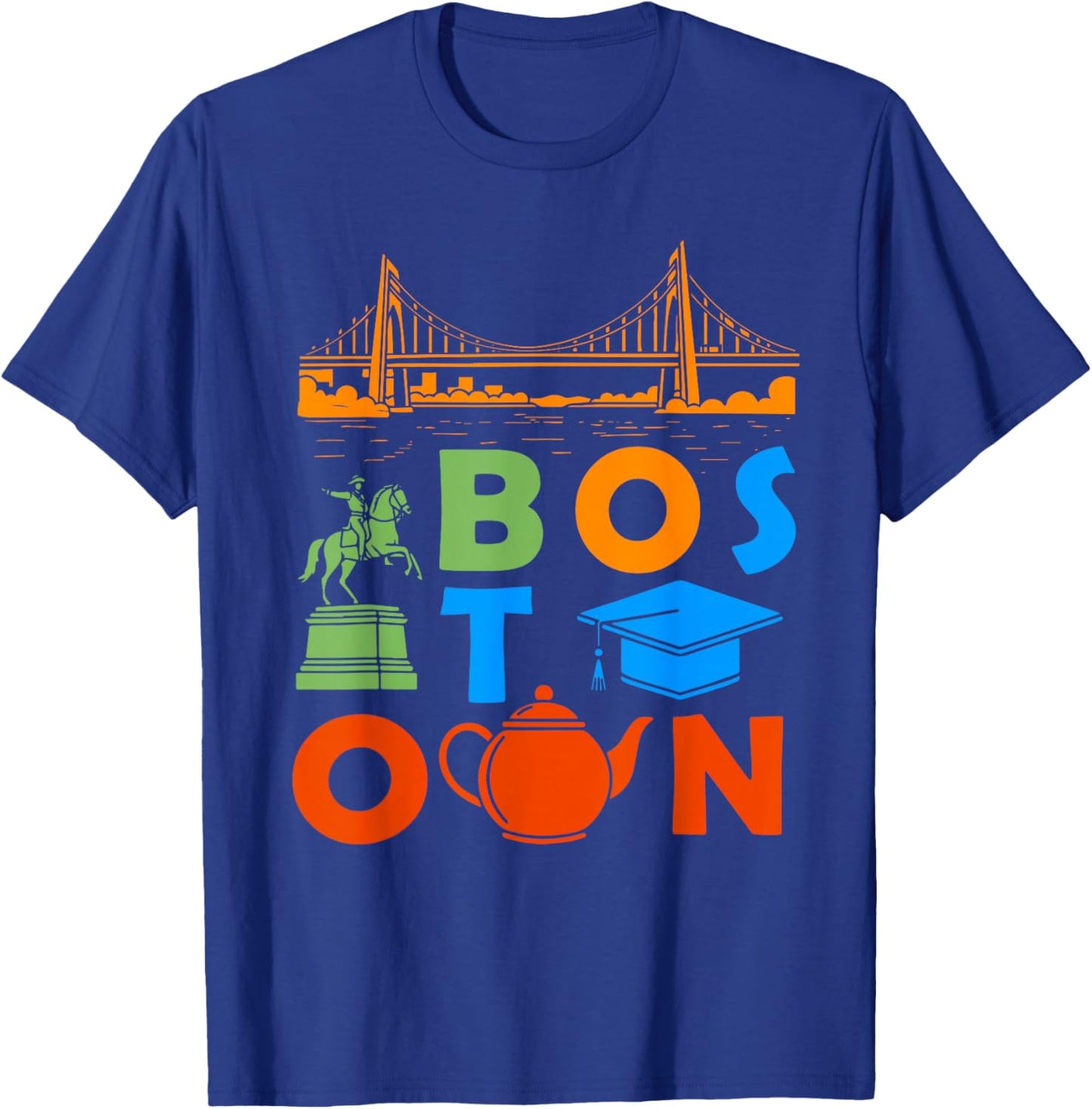 Boston Massachusetts Souvenir Men Boston Bridge Boston T-Shirt - T-Shirt | Royal