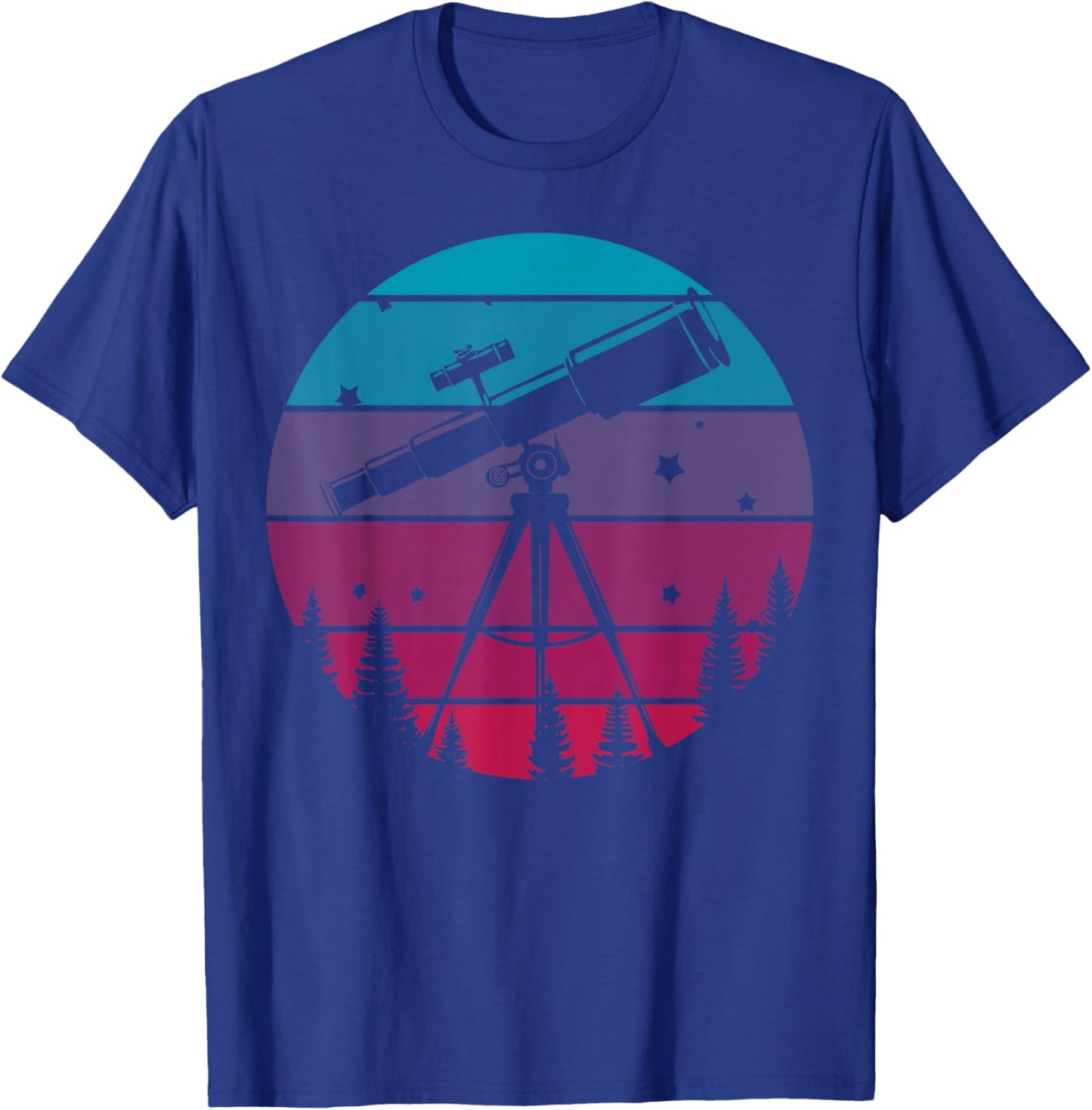 Astrophotography Telescope Silhouette Retro Astronomy T-Shirt - T-Shirt | Royal