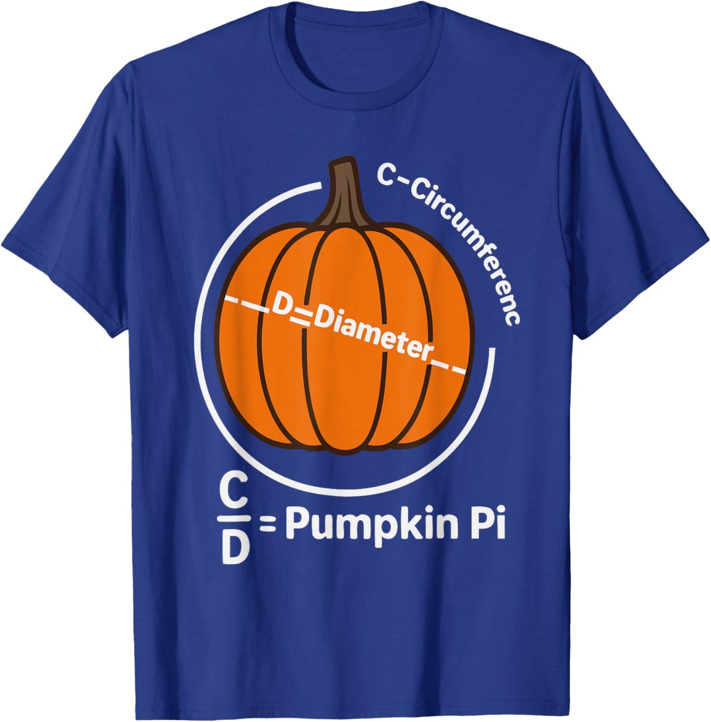 Funny Pumpkin Pi Math Joke Nerdy Halloween Design T-Shirt - T-Shirt | Royal