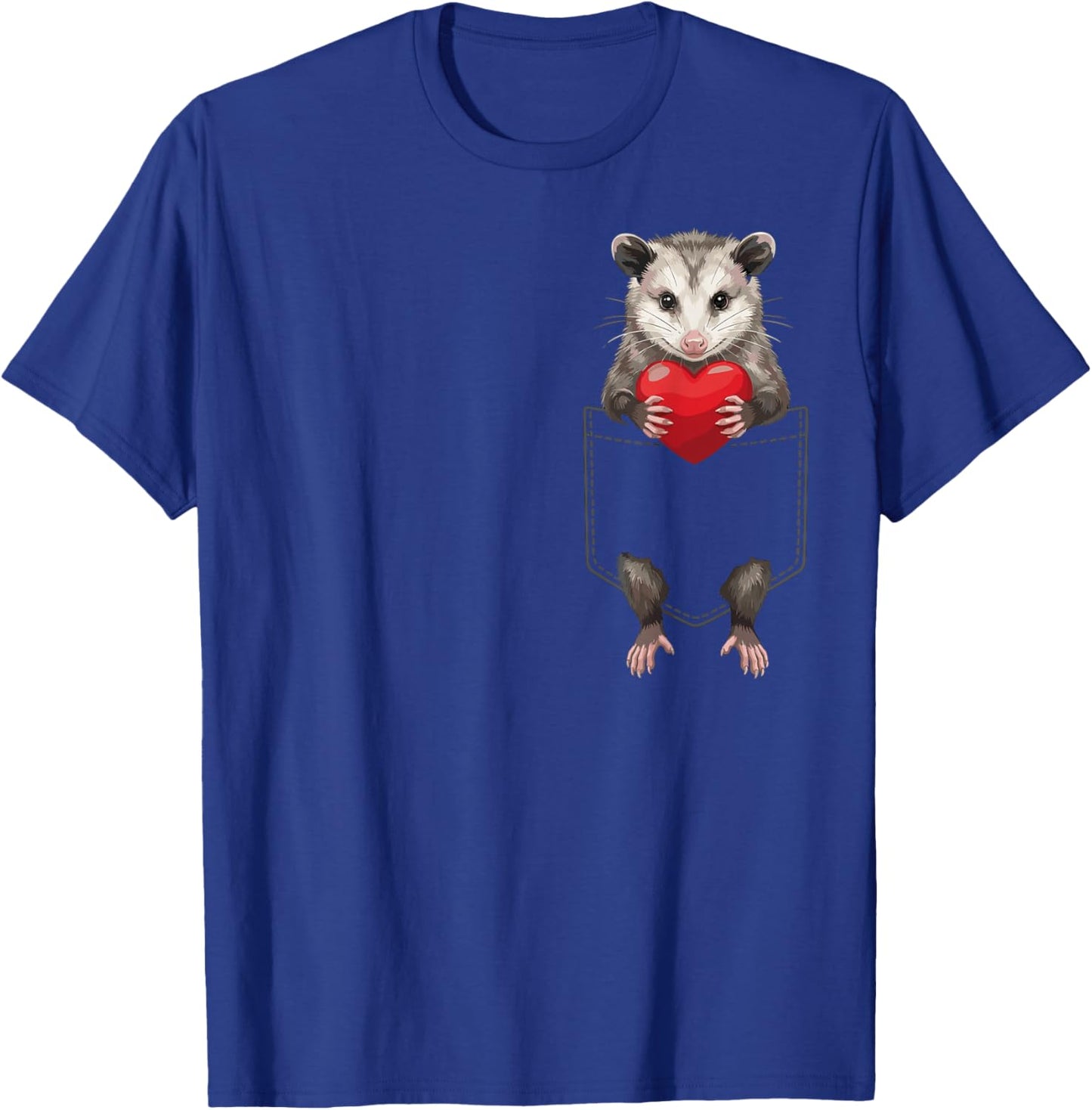Possum in Pocket Opossum Animal Lover Valentines T-Shirt - T-Shirt | Royal