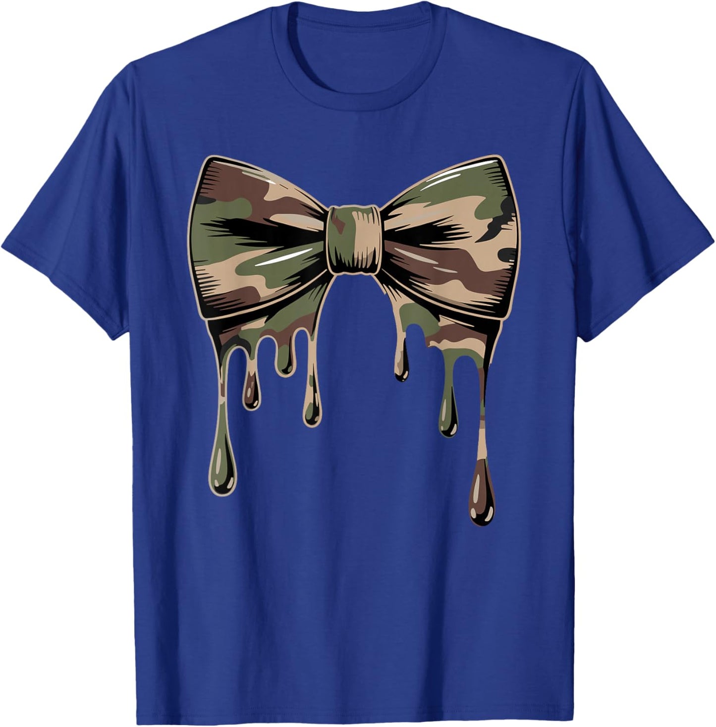 Camouflage Old Camo Bow Cute Country Hunting Women Girl T-Shirt - T-Shirt | Royal