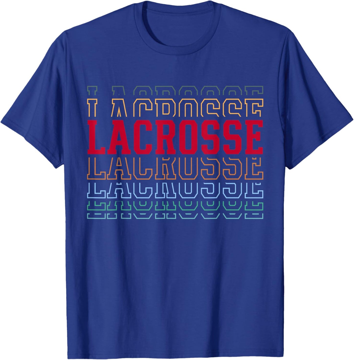 Lacrosse Funny Layered Text Team Player Coach Youth T-Shirt - T-Shirt | Royal
