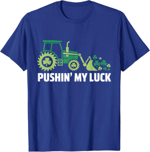 Pushing My Luck Tractor Truck St Patricks Day Toddler Boys T-Shirt - T-Shirt | Royal