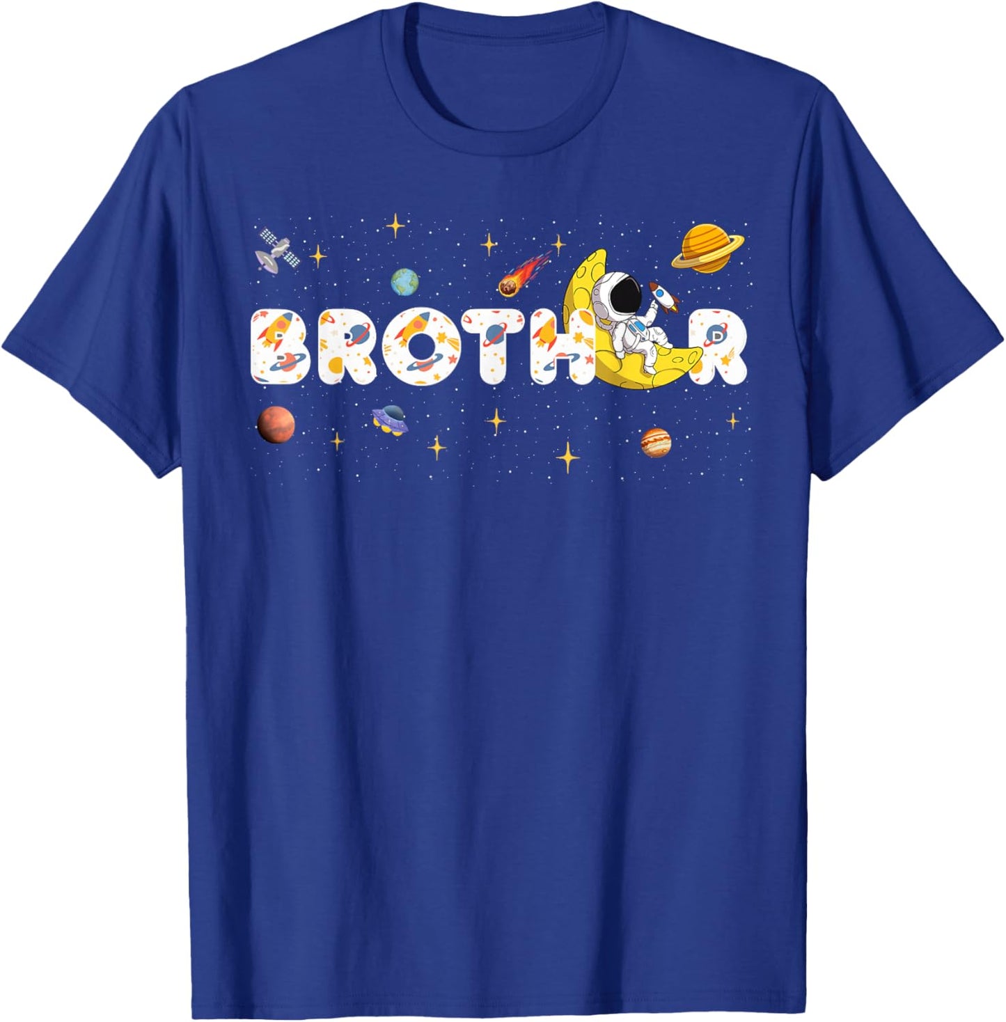 Astronaut Brother Space Birthday Planets Matching Family T-Shirt - T-Shirt | Royal