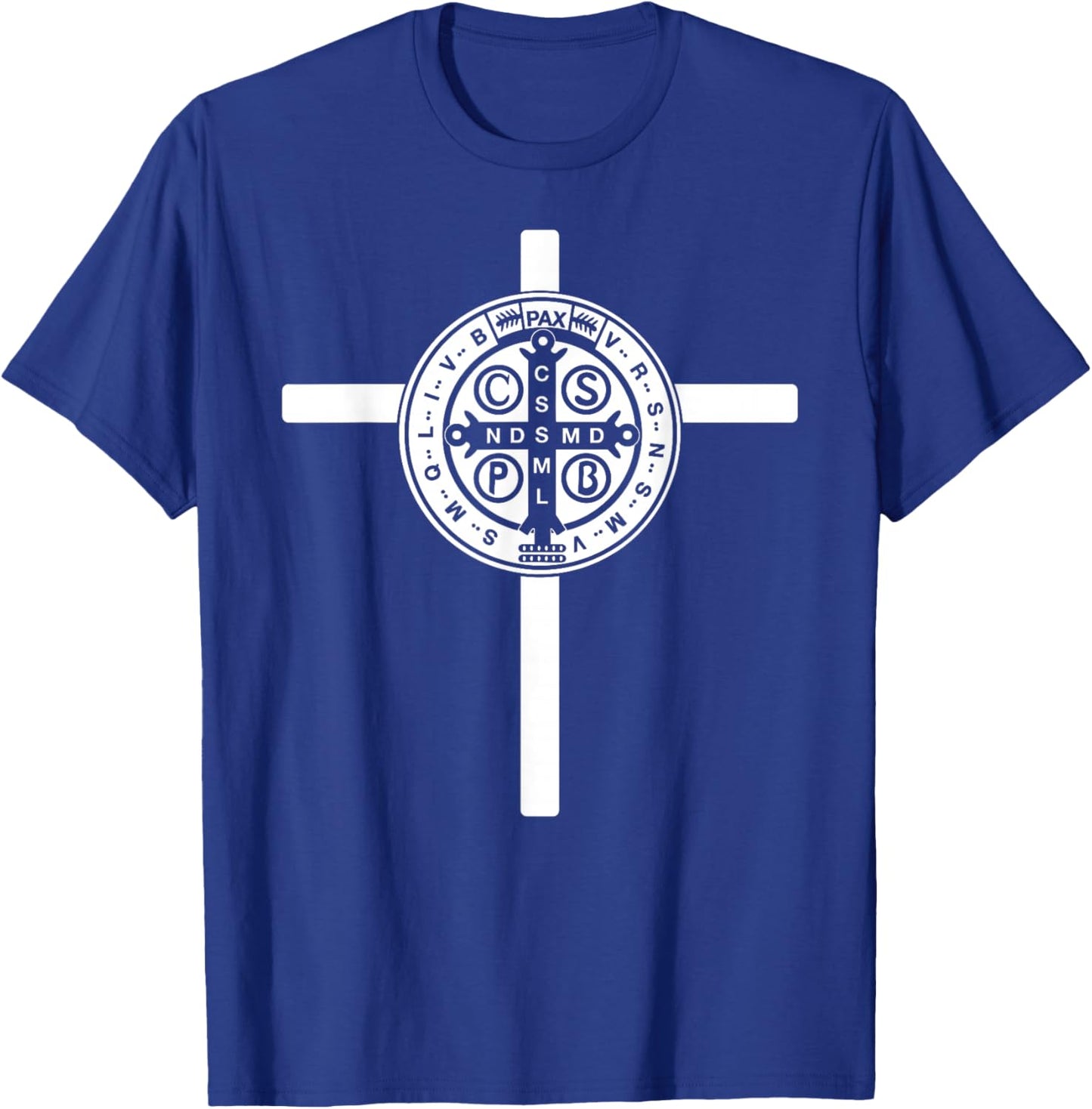 Religious Catholic St. Benedict Medal | Christian T-Shirt - T-Shirt | Royal