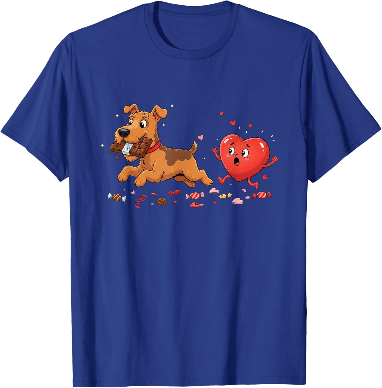 Funny Airedale Terrier Heart Valentine Dog Kids T-Shirt - T-Shirt | Royal
