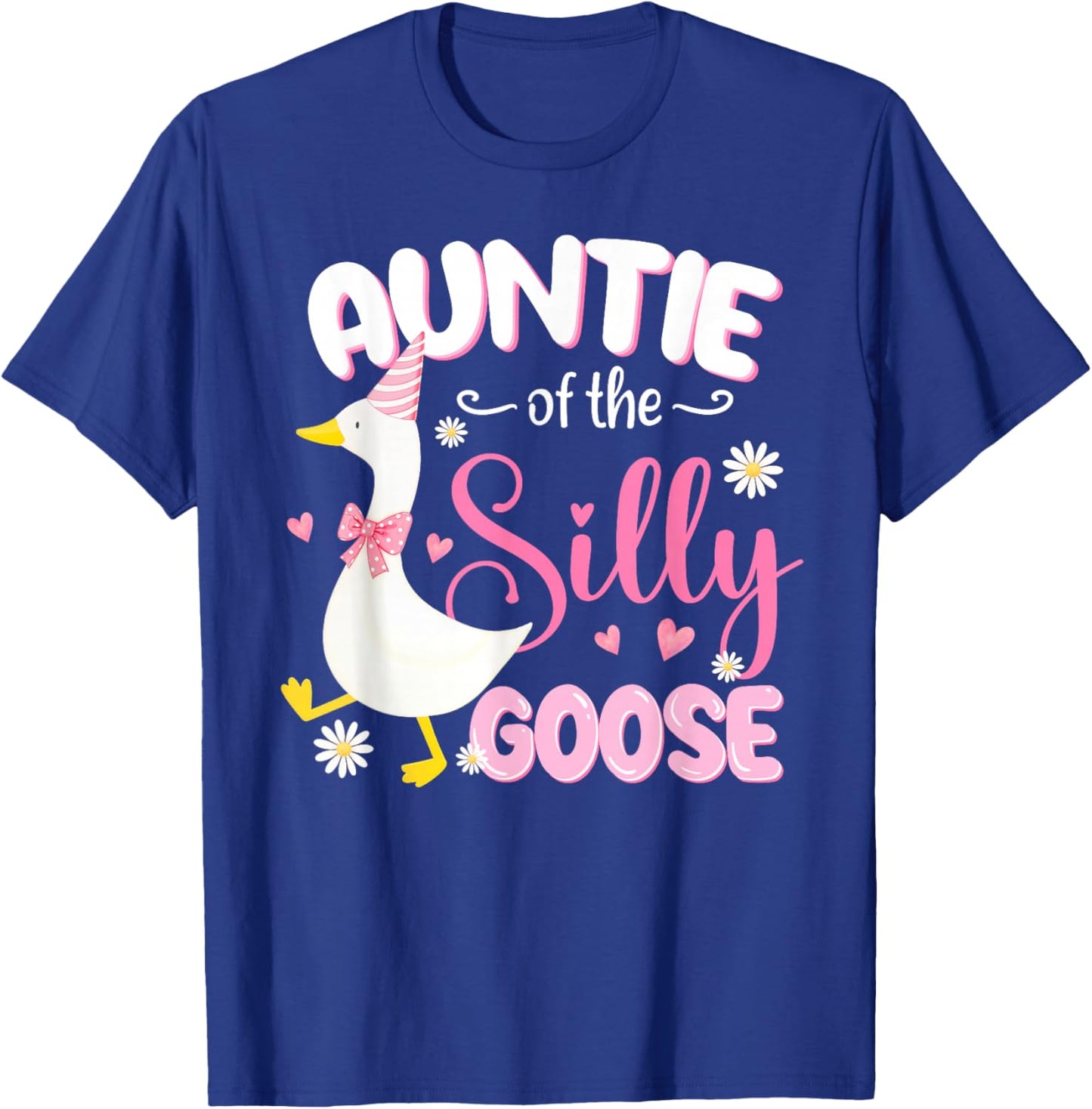 Silly Auntie Goose Auntie 1st Birthday Family Matching Party T-Shirt - T-Shirt | Royal
