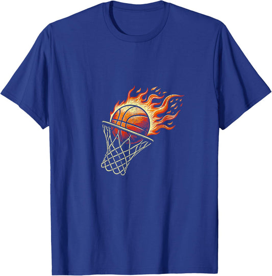 Basketball on fire T-Shirt - T-Shirt | Royal