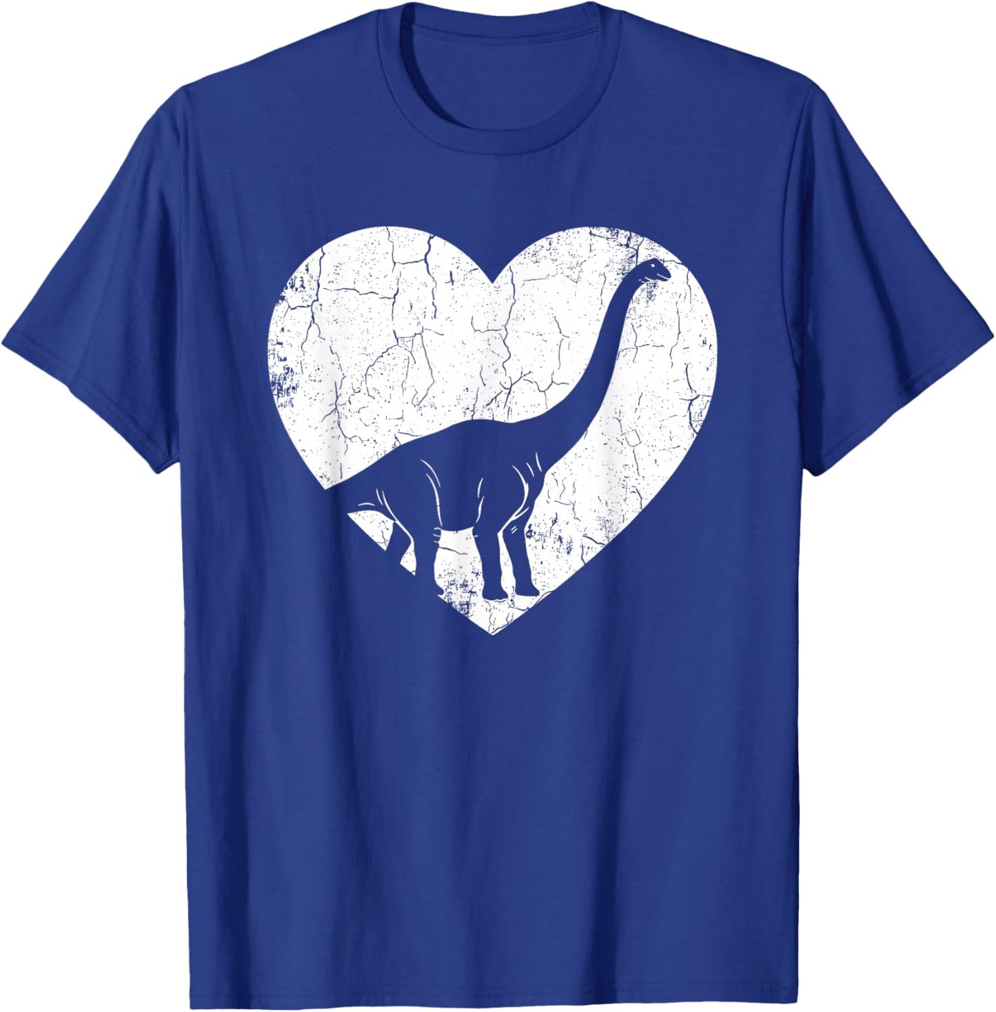Brontosaurus Dinosaur Heart Valentine's Day T-Shirt - T-Shirt | Royal