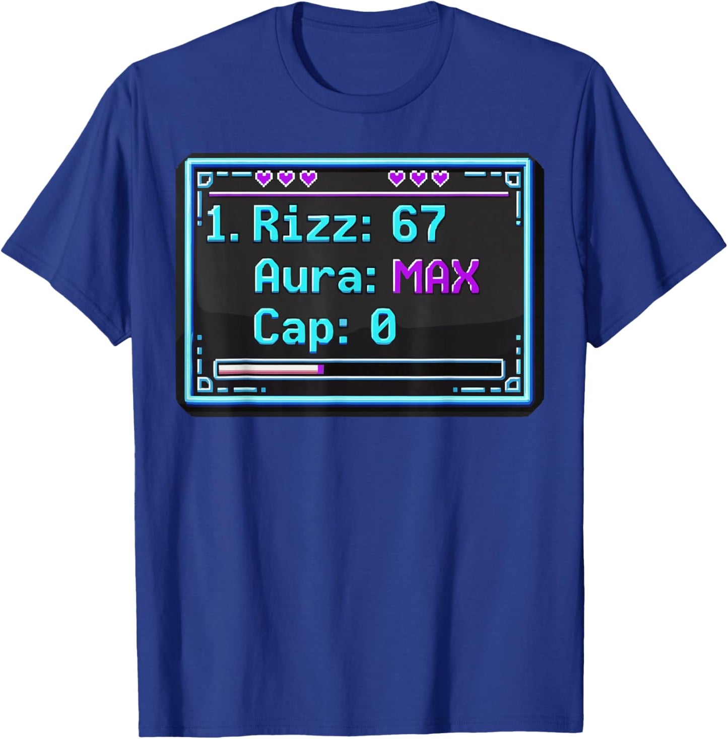 Rizz 67 Aura 0 Cap Retro Gaming Energy Six Seven T-Shirt - T-Shirt | Royal